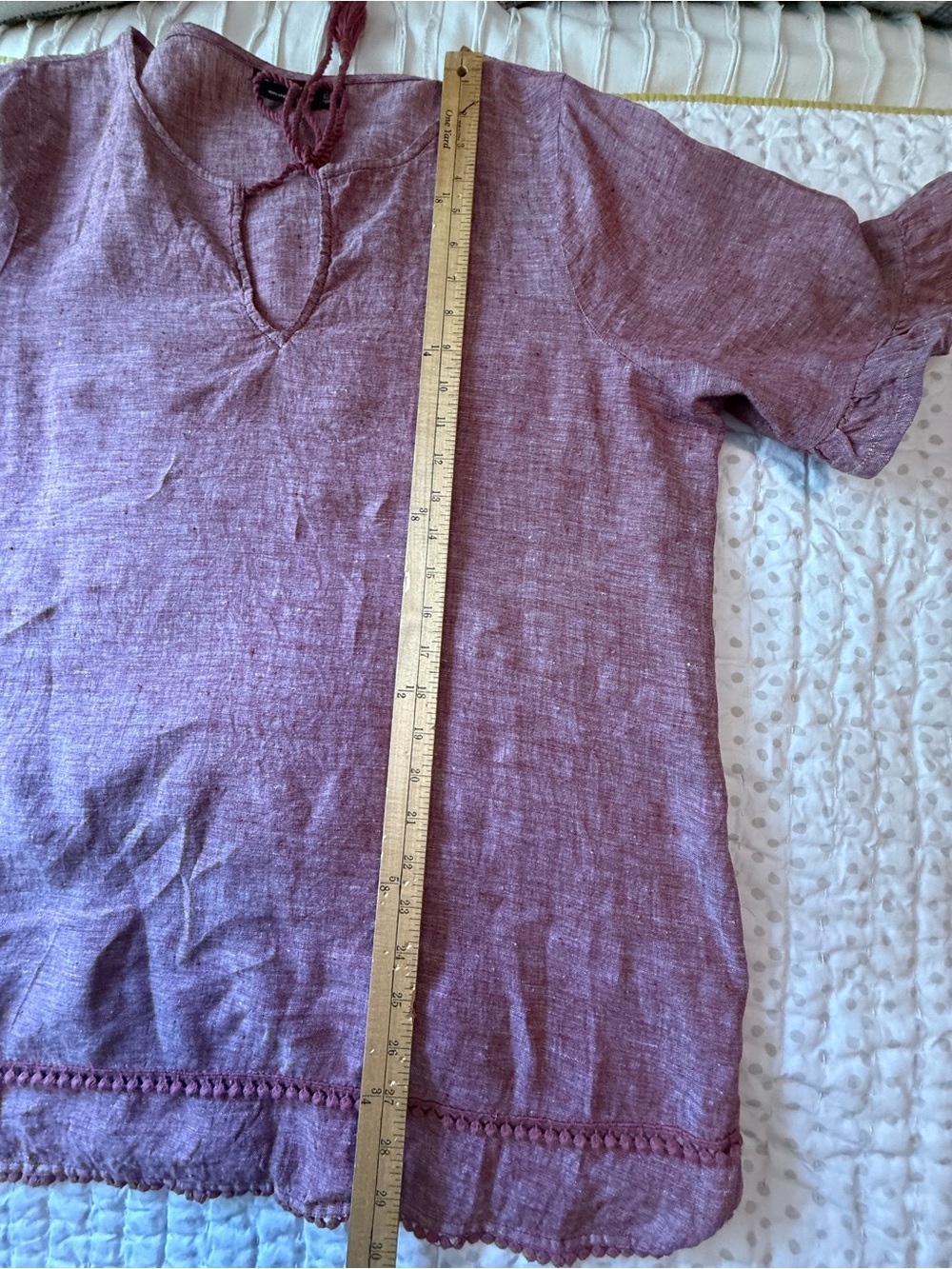 Tahari Tassel Tie Linen Tunic - Picture 9 of 9
